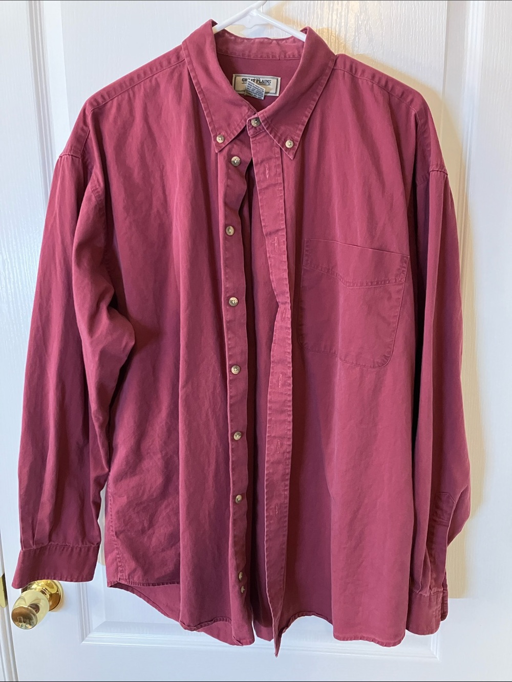 Large faded burgundy shirt